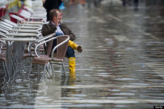 First High Tide Of Autumn Hits Venice