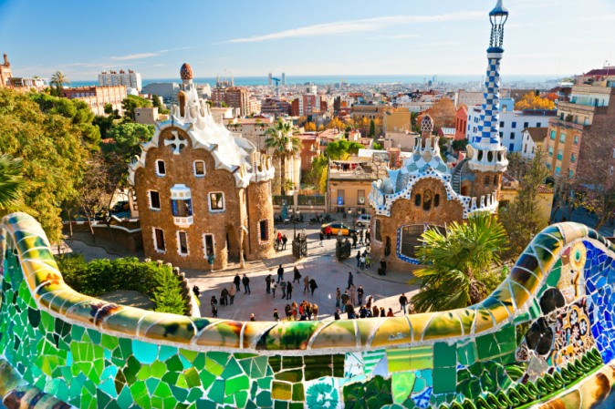 Park Guell in Barcelona, Spain.