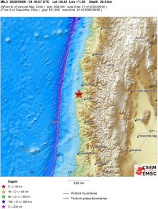 Земјотрес со јачина од 5,3 степени според Рихтеровата скала го погоди северниот дел на Чиле