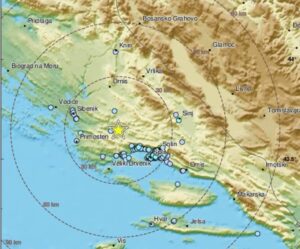 Земјотрес со јачина од 3,8 степени во близина на Сплит