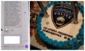 Командирката која славеше со торта и музика за новата функција е незаконски унапредена, тврди Синдикатот на полицијата