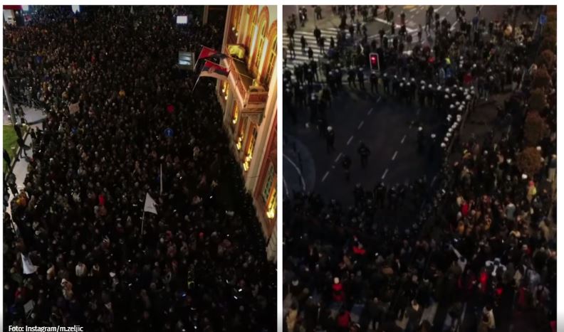 (ВИДЕО) Снимката покажуваат колку граѓани дојдоа да ги поддржат студентите и Универзитетот во Белград