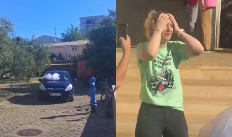 ВИДЕО: Матуранти во Задар ја расплакаа класната: ѝ подарија автомобил за крај на училиштето
