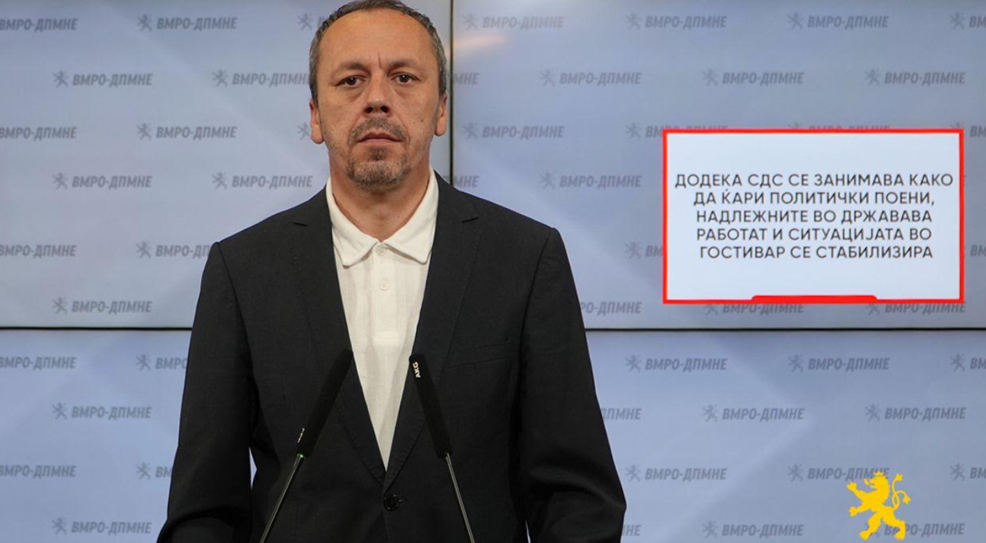Петрушевски: Додека СДС се занимава како да ќари политички поени, надлежните во државава работат и ситуацијата во Гостивар се стабилизира