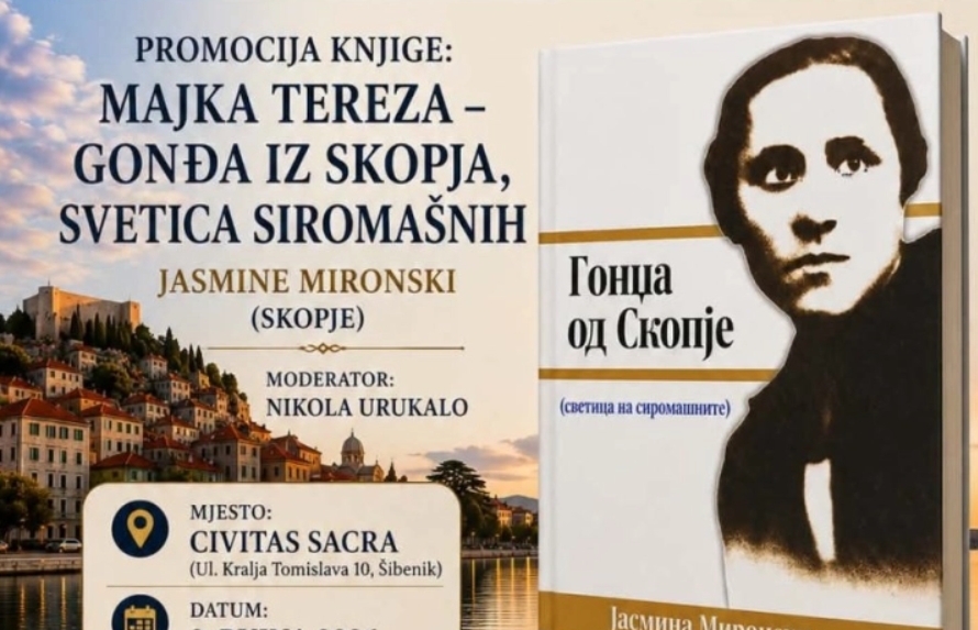 Во Шибеник промовирана книгата „Мајка Тереза – Гонџа од Скопје“ (светица за сиромашните) од Јасмина Миронски